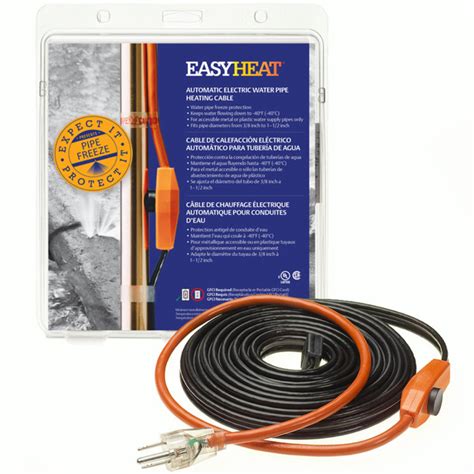 automatic electric water pipe heating cable for heating cat box|Easy Heat AHB160 EasyHeat 60ft Pipe Heating Cable .